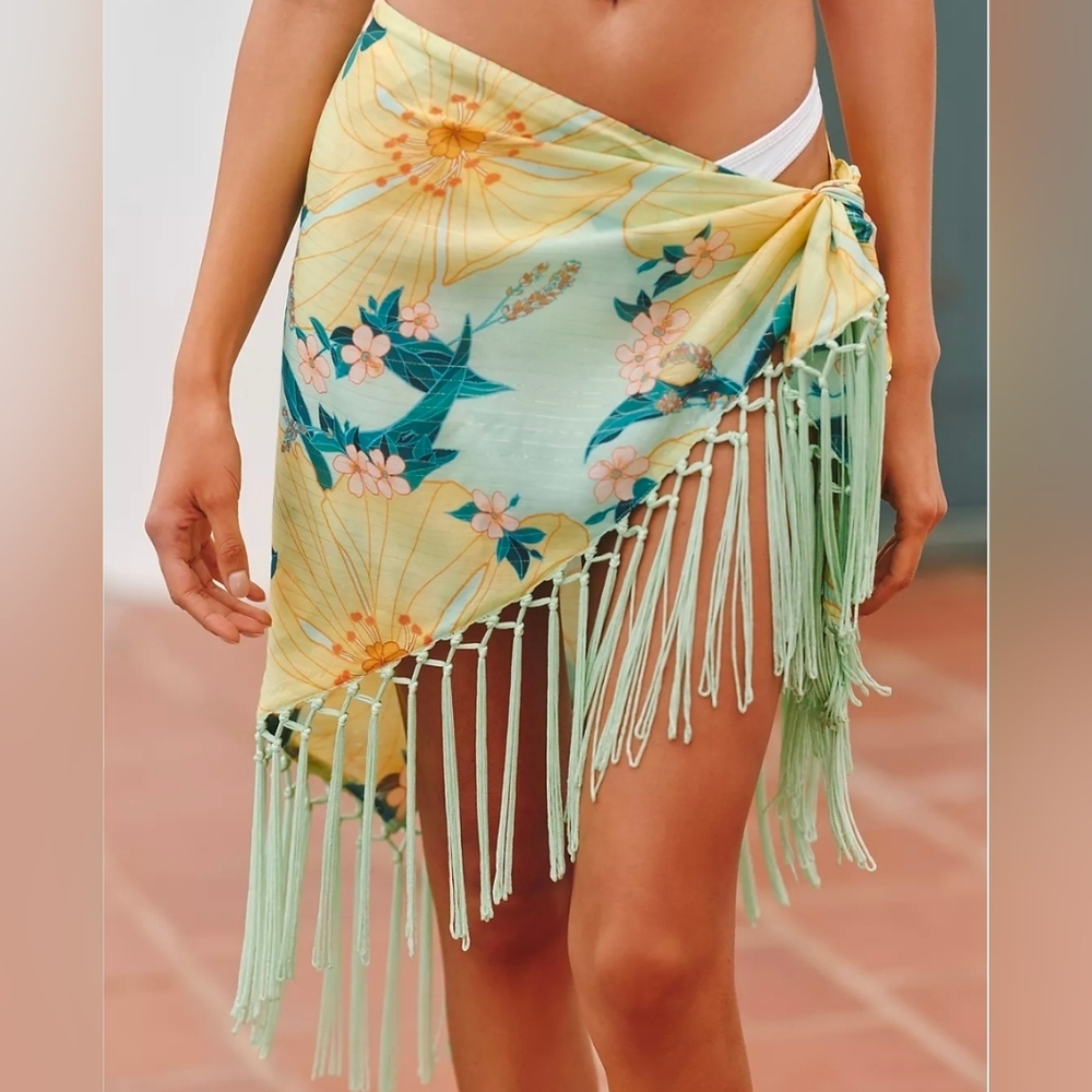 NEW Farm Rio x Anthropologie Fringe Sarong